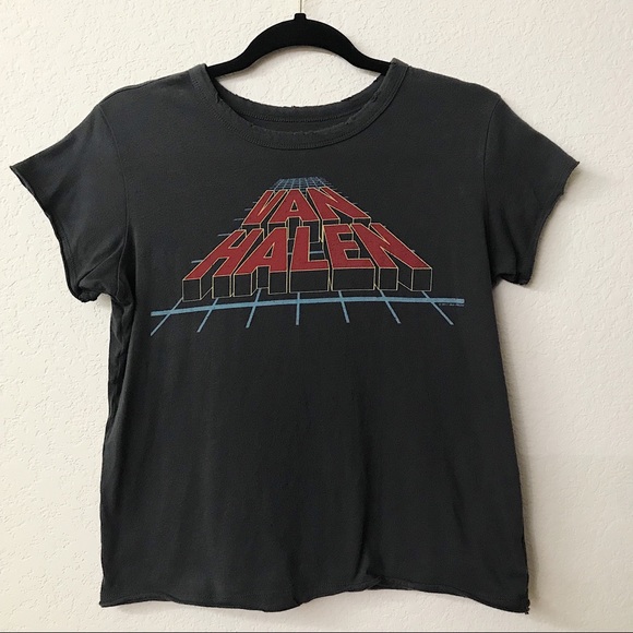 American Eagle Outfitters Tops - American Eagle Gray Van Halen Distressed Band Tee